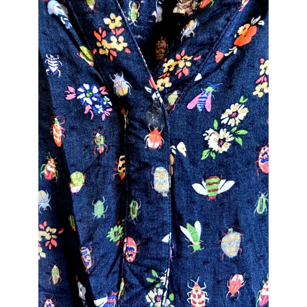 Hinge Insect print Blouse Bees Bugs Beetles Cottagecore Fairy graphic print S